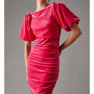 Pink Velvety Ruched Scotch & Soda Cocktail Dress